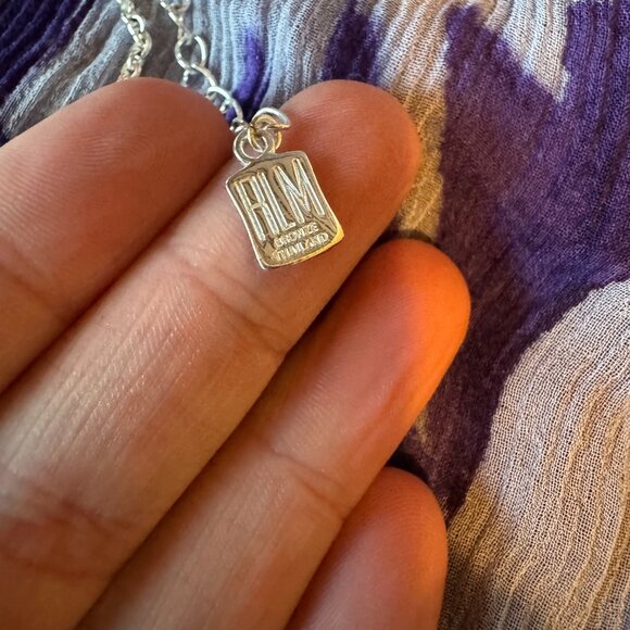 Robert Lee Morris RLM Necklace Modernist White Bronze Oval Pendant - Picture 4 of 7